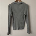 Athleta  L Aqua Blue Ribbed Long Sleeve Sweater Photo 5