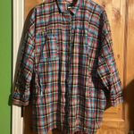 Urban Outfitters Oversized Bryce Plaid Longline Button-Down Shirt $88 EUC S Photo 3