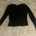 Heart & Hips Black Long Sleeve Henley Top Photo 0