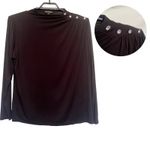 Lane Bryant  Rhinestone Womens Top Sz 18/20 Glam Party Workwear Witchy Mockneck Photo 1