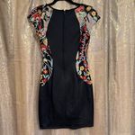 BCX  Black Floral Bodycon Sheer Cap Sleeve Sheath Cocktail Party Dress Size 3 Photo 1