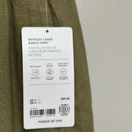 Athleta NWT  Retreat High Rise Linen Ankle Pant in Olive Branch - Size M Tall Photo 5