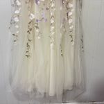 Chi Chi London Floral Embroidered Tulle Midi Dress Size 2 Purple Photo 2