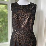Forever 21 Vintage Y2K F21 Black Lace Gold Metallic Structured Party Dress Medium Photo 2