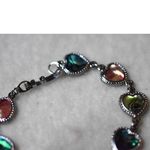 Source Unknown NWOT Stunning Multi Color Abalone/Shell Hearts Silver Tone Link 6.5" Bracelet Photo 2