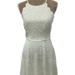 BCX New Womens Sz 4 Juniors' Sz 7 Lace Fit Flare Skater Dress Mini Sleeve White Photo 1