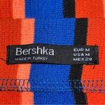 Bershka Women’s Size M Red Blue Black Striped Knit Pencil Straight Skirt Photo 6