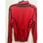 Premise Studio  Red Turtleneck Sweater Black Trim Long‎ Sleeve Knit Top Photo 4