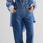 We The Free  Free People FP Women’s Ziggy Baggy Overalls Sapphire Blue Size XS Photo 0