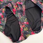 Shade & Shore  Swimsuit One Piece Floral High Neck Full Coverage Black Pink Red Photo 3