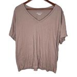 Ava & Viv  target plus size v-neck pullover short sleeve top cotton size 1X Photo 0