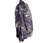 Buttons Vintage Paisley Pullover Top XL White Collar Elastic Waist Short Sleeves Photo 5