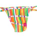 Recco brazilian bright orange knitted fringe top & striped bikini bottom New Size M Photo 5