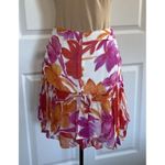 Milly  Mira Paper Peony Print Mini Skirt in Happy Orange Multi Size 6 Photo 3