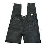 Madewell NWT  9 Inch High Rise Skinny Jeans Black Distressed Size 26 tall Photo 2