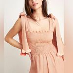 Anthropologie Sundress Pom Jumpsuit Tie Straps Wide Leg Womens Size XS / S Photo 3