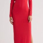Alice + Olivia Coretta Off-the-Shoulder Long Sleeve Maxi Dress in Red, NWT, Size L Photo 0