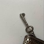 Fossil Coin Purse Pouch Leather Zipper ID Window Key Charm Pewter Gold Brown Photo 7