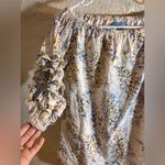 CeCe Cream Ruffled 3/4 Sleeve Blouse eyelet lined colorful floral summer casual Photo 4