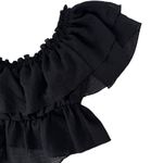 ZARA  Ruffled Off Shoulder Black Crop Top Size Medium Festival Casual Summer Photo 10