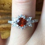 Natural Hessonite Garnet Sterling Silver Ring Red Size 6 Photo 0