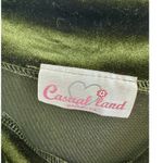 Casual Land Large Top Velvet 3/4 Split Sleeve Beaded Boat Neck Split Hem Green Photo 2