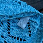 Leo & Nicole Crochet Blue Short Sleeve Knit Top Cover Up Size XL Photo 3