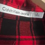 NWT Calvin Klein Jeans Red and Black Plaid Flannel Shirt Size Medium Photo 3
