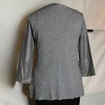 Miss Morena Gray Sweater Lace Long Pleather Sleeves NWOT Womens Large Photo 1