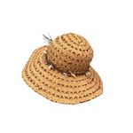 Florabella Crochet Raffia Hat in natural seashell trim Tan Photo 2