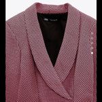 ZARA  | Pink Houndstooth Blazer Dress Photo 5