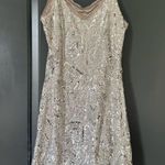 fab'rik Silver Sequin Mini Dress Photo 1