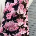 Hand Knit Crocheted Open Front Sweater Vest Pink, Black, Brown Photo 1