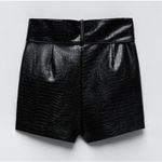 ZARA  High Waisted Faux Leather Shorts Skort Front Slit, size medium Photo 2