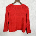The Limited Vintage Sweater Womens Medium Red Chunky‎ Knit Crochet Oversized Boho Photo 2