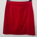 Talbots  Velveteen Button Front A-Line Skirt Red Velvet Stretch Knee Length NWT Photo 6