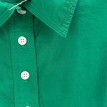 Madewell Seamed Long Sleeve Mini Shirtdress Poplin Cotton Verdant Green US 2 NWT Photo 13