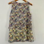 CAbi  Positano Yellow Floral Layered Tank Top Tunic Blouse Medium Easter Spring Photo 3