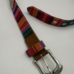 Fossil  Leather Belt Concho Tapestry Braided Brown Vtg BT8324BRT Medium Photo 0