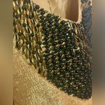 Shoshanna  - Gold Brocade Mini Dress W/ Green & Golden Sequins Size 4 Women’s Photo 9