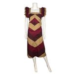 Sofie the Label Jamie Cotton Colorblock Midi Dress Ruffle Sleeve Pockets M Brown Size M Photo 1