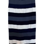 Max Mara Striped Knee Length Straight Pencil Skirt Blue Cream Size XS Photo 2