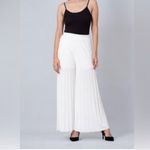 Sans Souci  White Wide Leg Pleated Pants Semi Sheer, Size M‎ NWOT flowy romantic Photo 1