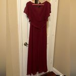 Ever Pretty Burgundy V-Neck Floor-Length Bridesmaid Dress Photo 5