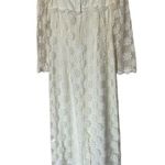 Vintage 70s Cream All Over Lace 3/4 Sleeve Wedding Dress Modest Floral Floral Photo 1