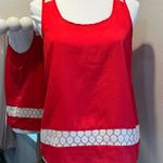 Chloe K  tank top blouse sleeveless red size medium lace Photo 0