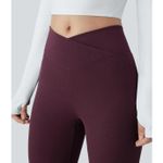 Halara NWT Crossover High Waisted Pocket Waffle Casual Flare Pants - Size Small Photo 3