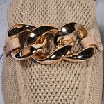 Newbella Mules Womens Shoes Beige Knit Pointed Toe Chain Block Heel Slides 8 Tan Photo 5