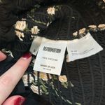 Reformation Black Floral Smocked Cropped Top Womens Size S Fitted Chic Beachy Photo 3