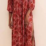 Jen's Pirate Booty High Summer Floral Maxi Dress in Red and Pink M Photo 0